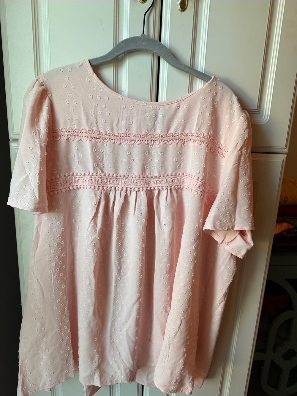 Light Pink Eyelet Babydoll Top